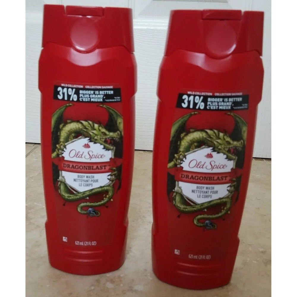 (2) Old Spice DRAGONBLAST Wild Collection Men Body Wash‎ 21oz Each NEW